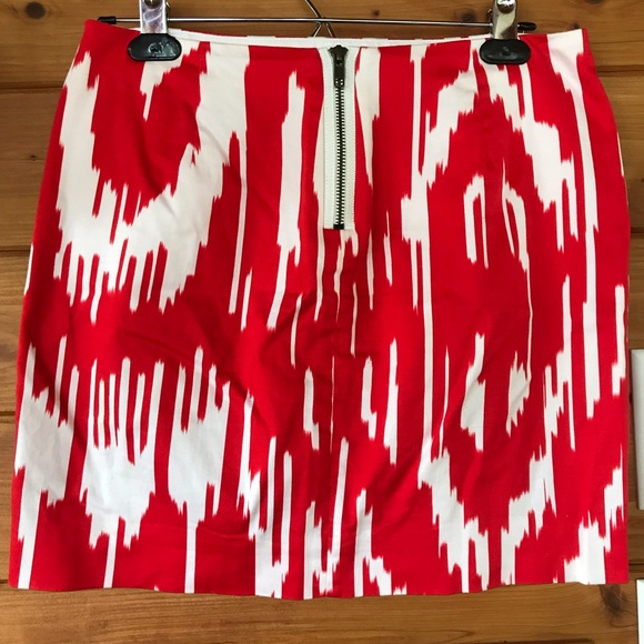 J. Crew Red/White Print Skirt - Picture 2 of 3